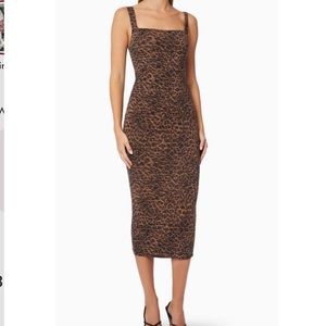 Good American sepia leopard tank animal print bodycon dress